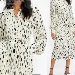 TED BAKER SUZZYY PLEATED MIDI DRESS SZ US OR 14/16 TED SZ 6